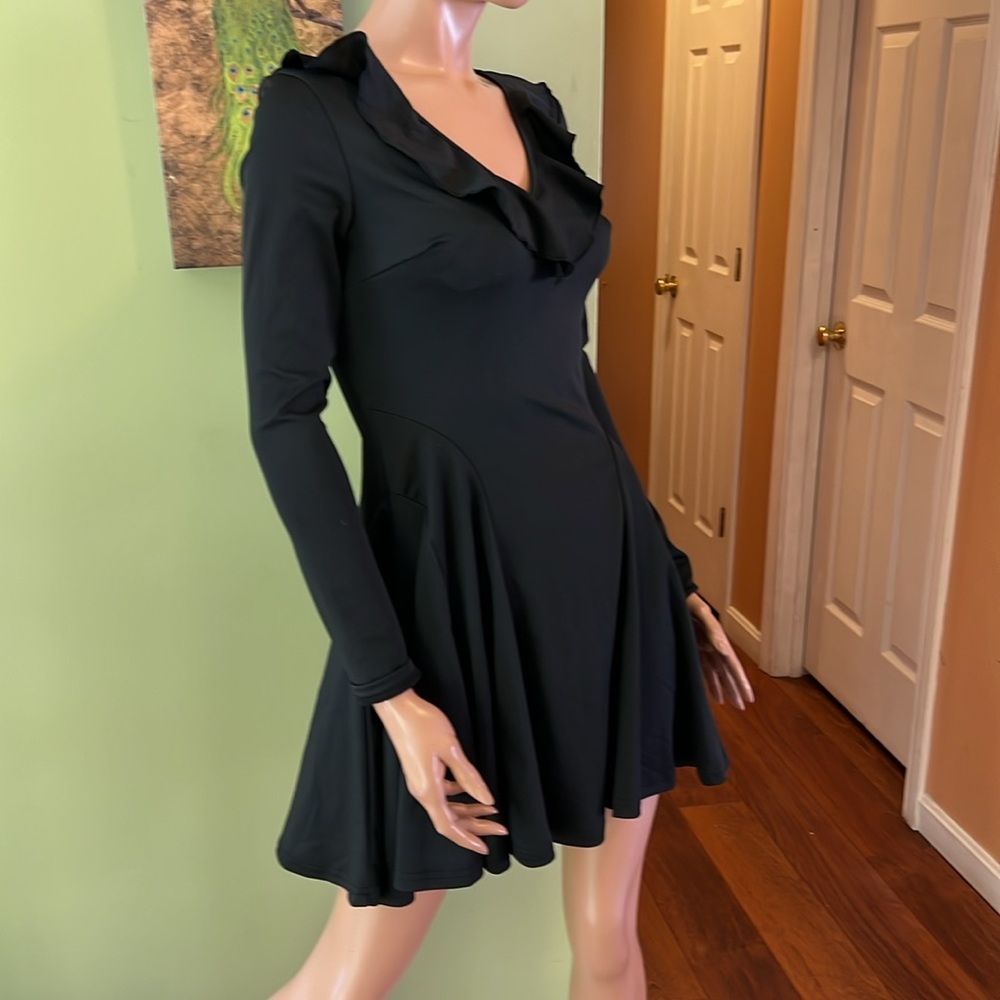 Black Goth Ruffle Swing Skater XS Dress nwot